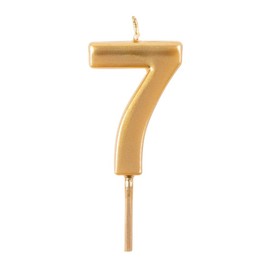 Caspari Number Candle, 7, Gold