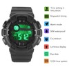 Men Dual Time Sports Watch Outdoor Waterproof PU Strap Digital