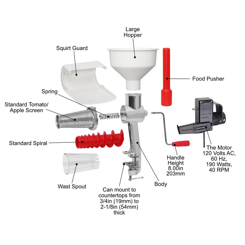 Johnny Apple Sauce Maker, Tomato Sauce Maker, Remove Skins &