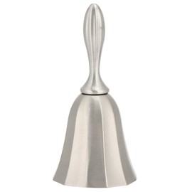 Hand Bell, Dinner Bells Ringing Bell with Handle Hand Call Bell Antique Bell Silver Steel Metal Handbell Service Call Jingles Ringing for Inside Classroom Food Line Wedding Events Decoration Game