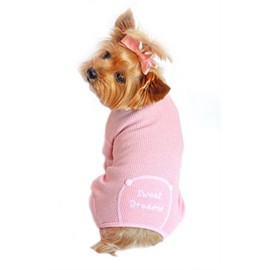 Sweet Dreams x2605; Dog PET Embroidered Pink Cotton PAJAMASx2605 (Medium)