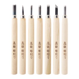Kakuri (Kakuri) Chisel & Whetstone Set with Storage Case, All-Steel 7-Piece Set (Flat Blade 7mm/Right Oblique Blade 3mm/Right Oblique Blade 7mm/Triangular Blade 4mm/Round Blade 3mm/Round Blade 6mm