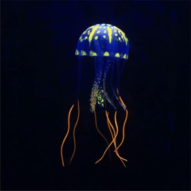 Jowxsx Funny Jellyfish Toy Fishtank Accessories Underwater World Floating Decors Cartoon Aquarium Ornaments Toy Jellyfish Decor (Blue)