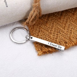 Delujouberst 11 Year Steel Anniversary Wedding Gift for Him Her – Engraved Stainless Steel Key Ring for Husband Wife, Boyfriend Girlfriend, Couple, Wedding Anniversary Romantic Gift Idea,