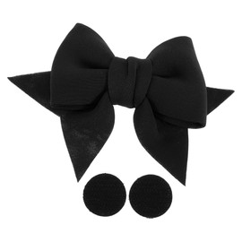 PARSLUCK Motorcycle Helmet Accessories Decoration Bow for Motorcycle Bicycle Skiing Helmets Black Fabric Sticker 1 Set