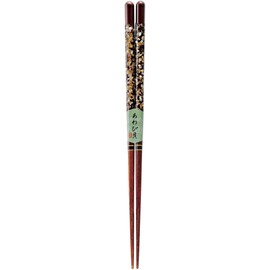 Kawai 36687 Japanese Pattern Chopsticks, Lacquer Shell, Black, 9.1 inches (23 cm)