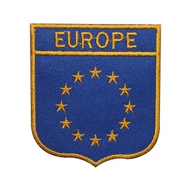 Europe Flag Logo Patch Embroidered Applique Europe Country Flag Iron On Sew On Emblem