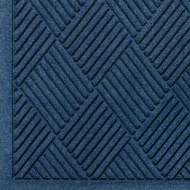 M+A Matting - 221610034 221 Waterhog Fashion Diamond Polypropylene Fiber Entrance Indoor/Outdoor Floor Mat, SBR Rubber Backing, 4' Length x 3' Width, 3/8" Thick, Navy