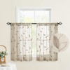 HOMEIDEAS Taupe Sheer Kitchen Curtains 30 X 24 Inch Length