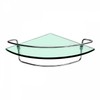 bathroom tempered glass 2-tier corner shelf