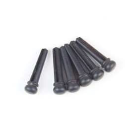 Premium Ebony Acoustic Guitar Bridge Pins, No dot (set of 6)