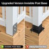 FMhotu 4"x 4" Post Base, 3Pcs Stainless Steel Adjustable Post