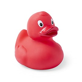 Rubber Duckling Bath in Fun Colors, Water and Dirt Resistant, Ideal for Baby Bath, 6 Months. (Red)