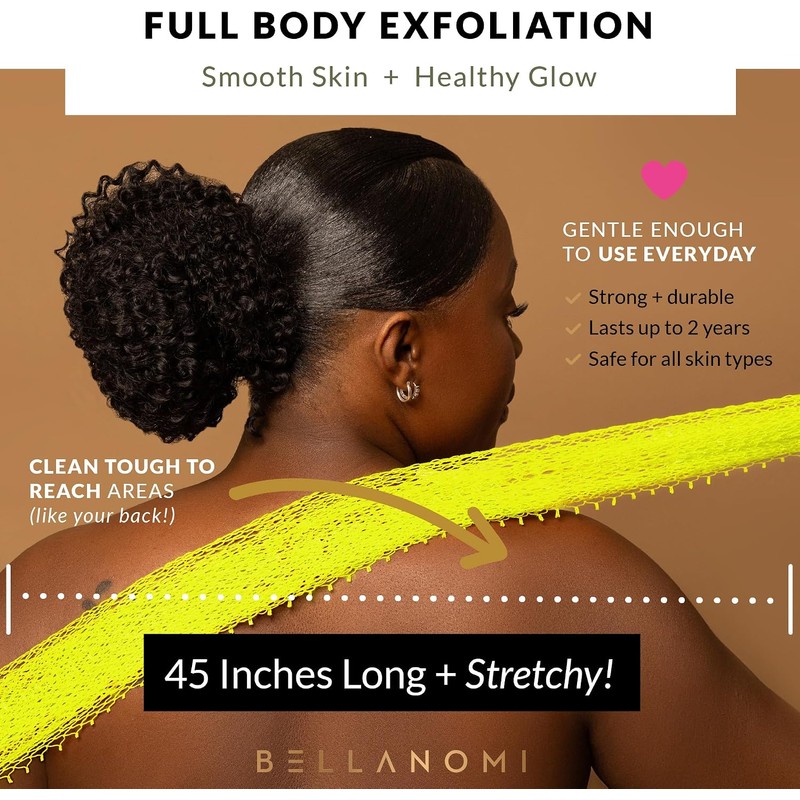 Esponja Exfoliante Bellanomi 114 cm – Lujosa, Secado Rápido y