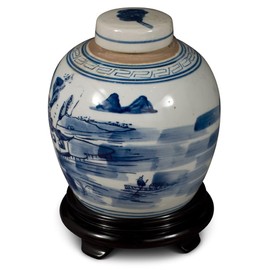 China Furniture and Arts Blue and White Porcelain Scenery Chinese Jar