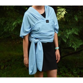 Baby Wrap Carrier Soft, Stretchy, Cotton Baby Wrap, Baby Sling, Nursing Cover Up for use with Newborn-Toddler: Evenly distributes Weight for More Comfortable Carrying (Light Blue)