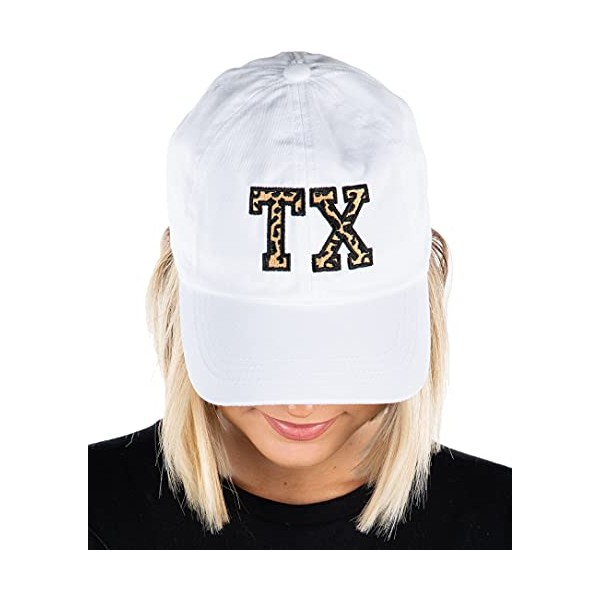 Funky Junque Unconstructed Dad Hat: Texas - White