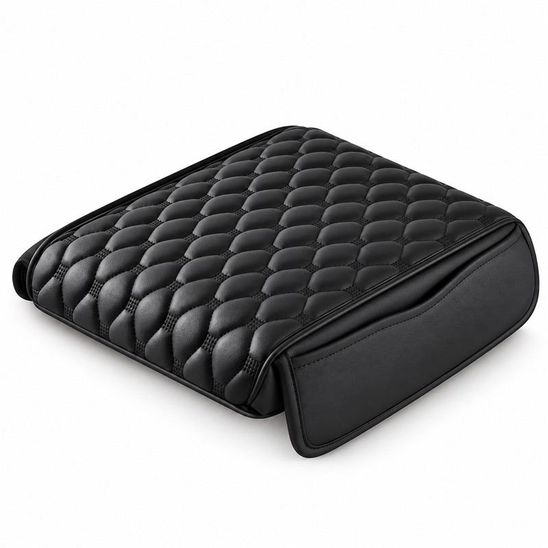 PU Leather Car Armrest Pad for Center Console – Quilted