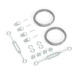 YONSIN Anti-Sag Gate Hardware Kit for Wooden Fence Gate, Anti-Sagging Gate Support Cable Kit Hardware - D Ring & Door Frame Repair, Sliver, 2 Pcs