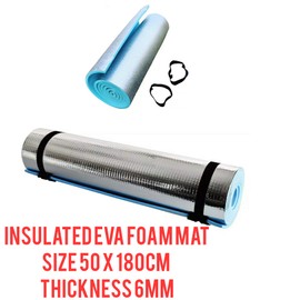 ADEPTNA Heavy Duty Waterproof Roll Up Foil Camping Hiking Mountaineering Picnic Exercises Mat Eva Foam Sleeping Mattress Thermal Insulated – It Keeps Cold And Dampness Away (BLUE)