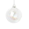 12 X Iridescent Round Glass Christmas Tree Baubles Spheres Ornaments