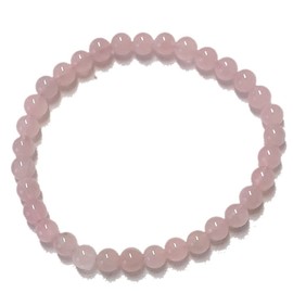 Kugel Armband, Edelstein Schmuck Armband, Stein Armband, Perlenarmband 6 mm für Damen und Herren (Rosenquarz)