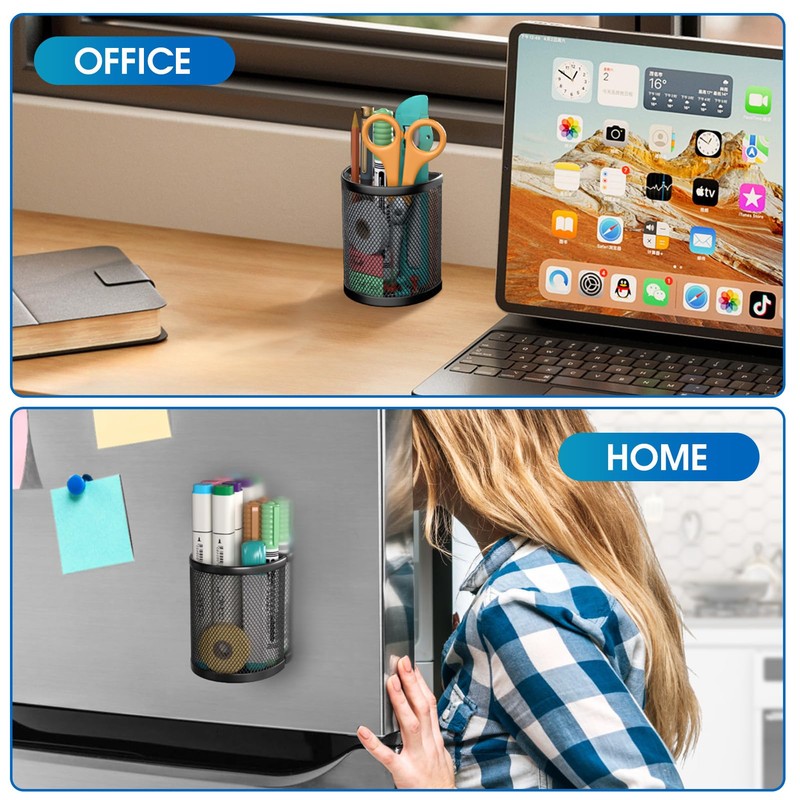MaxGear Magnetic Pen Holder, 2 Pack Locker Organizer Mesh Pencil