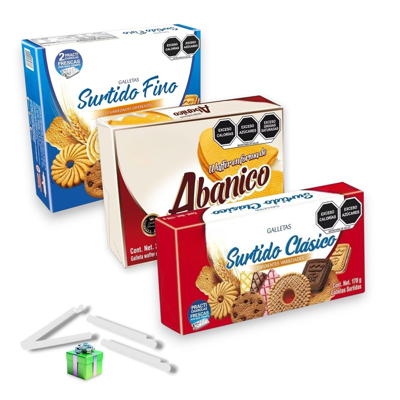 3 PACK Galletas Surtidas – Surtido fino, Clásico y Abanico,