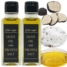 Olive Oil Truffle Salt, 3.4 fl oz (100 ml) (3.2 oz (90 g), Set of 2, Flavored Oil, Truffle Salt, Olive Oil, Made in Italy, Black Truffle, Okinawa Natural Salt, Made in Japan, High Quality, Petite