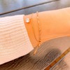 18k rose gold two-line bracelet shining cutting chain layered silver