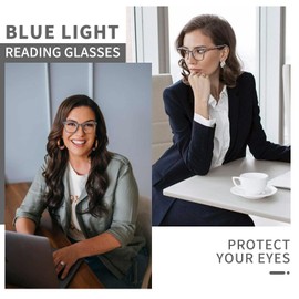 OPTOFENDY Reading Glasses for Women, Blue Light Readers with Spring Hinges, Anti Glare Eyestrain Computer Readers Grey 1.0x