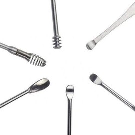JQ Premium Portable Earpick Spoon-Shaped Stainless Steel Earpick 6-Piece Set / 고급 휴대용 귀이개 스푼형 스테인레스 귀이개 6종 세트