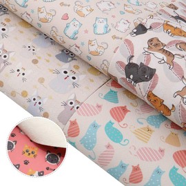 David Angie Cute Animals Faux Leather Sheet Cats Printed Synthetic Leather Sheet 5Pcs 7.7" x 12.9" (20 cm x 33 cm) for DIY Earrings Bows Making (Assorted)
