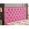 CROWNBEDSUK DIAMANTE FAUX LEATHER HEADBOARD (PINK, 4FT)