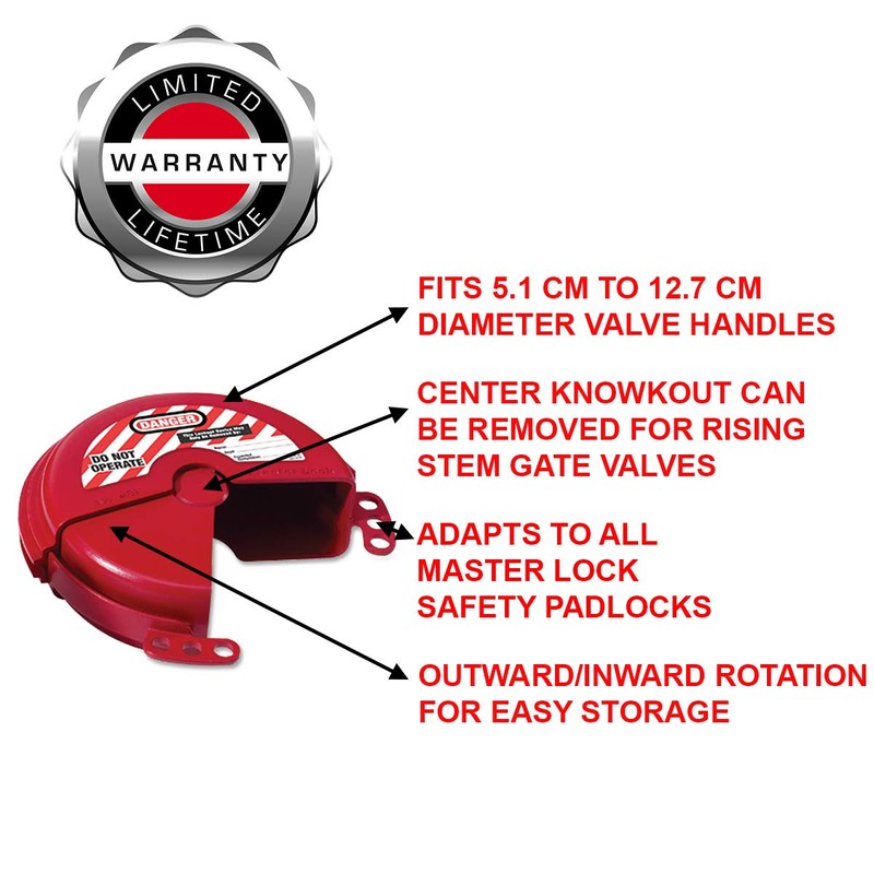 Master Lock Safety Gate Valve Lockout Fits 50-125 mm Handle