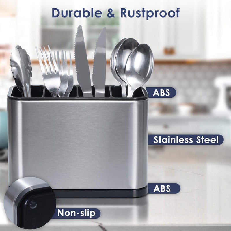 ODesign Utensil Caddy Flatware Organizer Crock Utensil Holder for Countertop