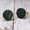ARTISNO Round Green Marble Brass Knob | Sweater Handle |