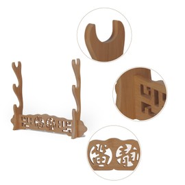 YCXYQ Brown - 3 Layer Bamboo Flute Display Stand Flute Stand Musical Instrument display Rack Xiao Bawu Display Stand Sword Stand Samurai Sword Stand Bamboo Seat Nanzhu Rack