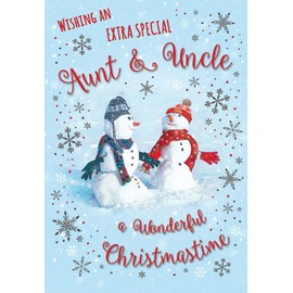 Piccadilly Greetings Traditional Christmas Card Aunt & Uncle - 9 x 6 inches
