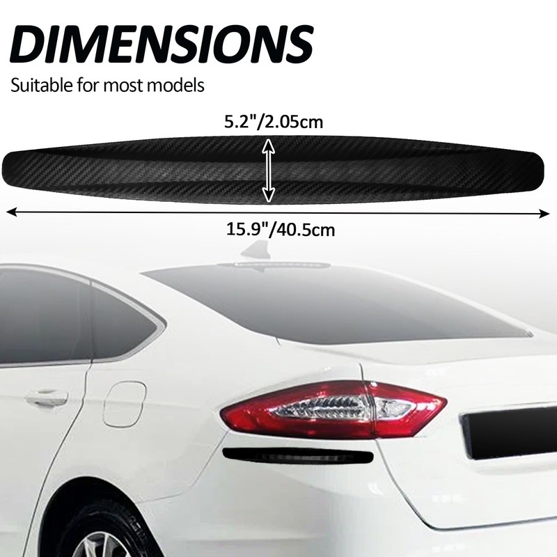 BokWin 4-Packs Black Anti-Collision Patch Bumper Guard Strip Anti-Scratch Bumper