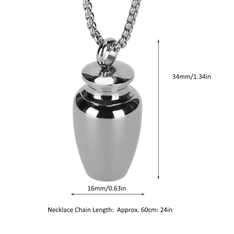 Pet Ashes Necklace Exquisite Memorial Stainless Steel Cremation Jewelry Urn
