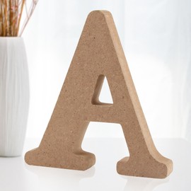 Darryy 10 cm Standing Wooden Letters, Log Natural Large Wooden Letters for Crafts, Untreated Wooden Decorations for Home, Wall, Party, Decoration, DIY Projects (A)