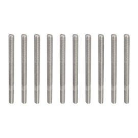 Rebower 10pcs Full Thread Bolt Threaded Rod Cut 304 Stainless Steel for Clamp and U-Bolt M5 x 80mm Male Threaded Silver