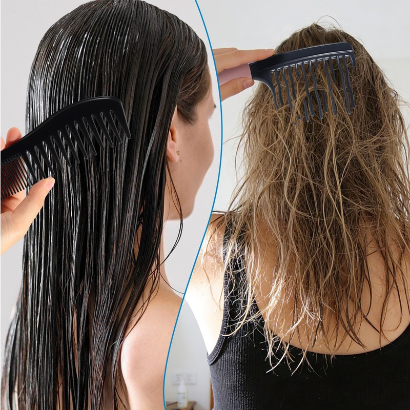 2 Pack Wide Tooth Comb for Curls and Detangling Comb
