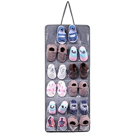 Over The Door Hanging shoe organizers for 12 Pairs, Hanging Shoes Organizer (Grey)