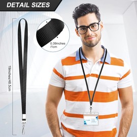 UKKQES 50 PCS Flat Neck Lanyards for Office ID Name Tags, Bulk Flat Lanyards with J Hook Clip Waterproof Lanyards, Business Lanyard