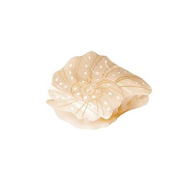 Purelei® Seafoam Shell Look Hair Claw - Large Hair Claw Clip with Mother of Pearl Design, Golden Lines & Nautilus Inspiration - Beige Green, Acetate - 84.3 x 59 mm, 32.3 g (Beige)