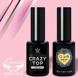 Gracia 그라시아 진비 지젤리 베이스젤 + 크레이지 탑젤(띡) 고점도 [■단품세트■ 탑젤(스탠다드)+탑젤(스탠다드)] Gracia Jinbi Gelly Base Gel + Crazy Top Gel (Thick) High Viscosity [■Single Item Set■ Top Gel (Standard) + Top Gel (Standard)]