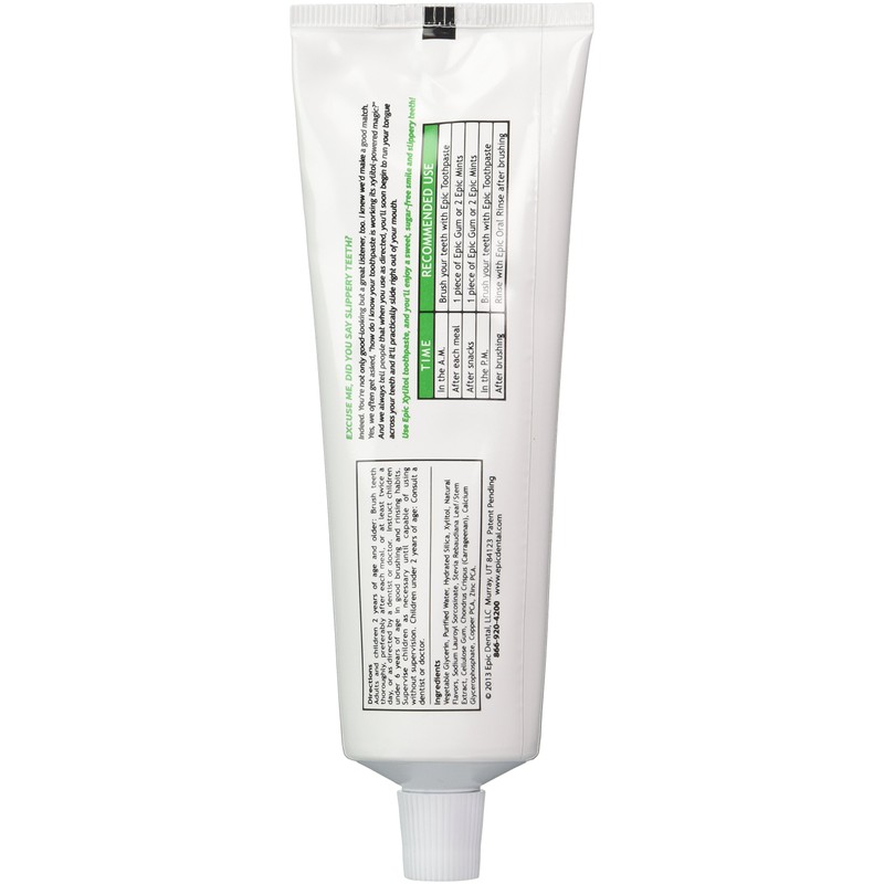 Epic Dental Kid Safe Xylitol Sweetened Spearmint Toothpaste Fluoride-Free 4.9