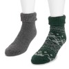 MUK LUKS Men's Short Heat Retainer Sock (2 Pair Pack),